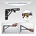 Ravinte 10 Inch Folding Shelf Brackets - Matte Black Collapsible Heavy Duty Brackets for Table Bench - Space Saving, 2 Pack ﻿