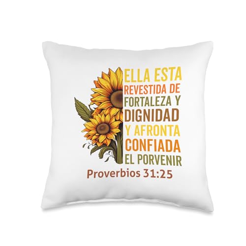 Camiseta cristiana en espanol Para Mujer Biblia Versiculo Throw Pillow -  Christian spanish bible verse, 84X4X18TZ7BUS_16X16