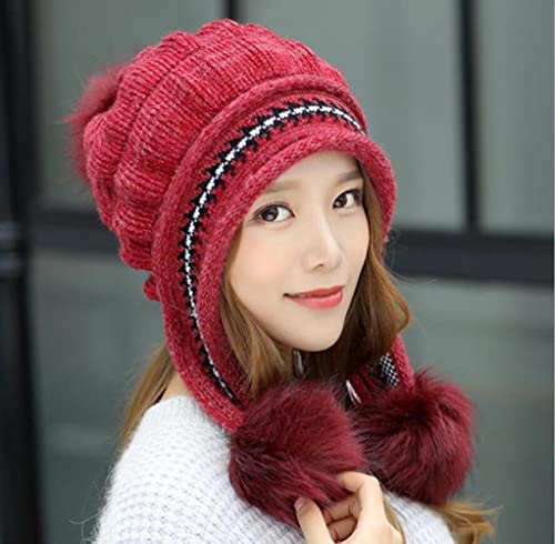 Chapeau tricoté femme UKKO contre le froid glacial grâce à sa doublure velours épaisse