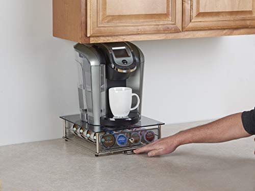 NIFTY KB6595 Glass Top Storage Drawer for Keurig 2.0, Chrome - Thumbnail 2