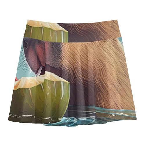 Joisal Capybara Blue Sky Toddler Tennis Skirts Cute Girls' Shorts Athletic Skorts School Skirt 4t