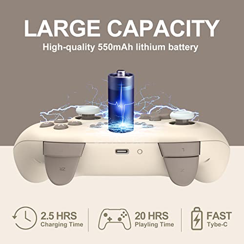 Pxn P50 Wireless Switch Pro Controller, Dual Shock Gamepad Joystick Support Turbo, Macro, Gyro Axis, Wake-Up, Programmable Dual Connection For Switch/Lite/Oled/Ios (16 Versions Only) / Pc (Brown) #TOP1