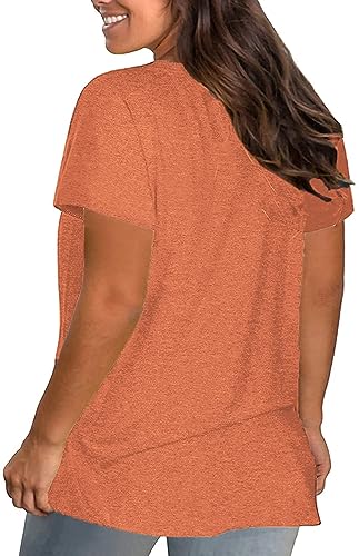 Plus Size Halloween Shirts for Women Pumpkin Graphic Tshirt Oversized Fall Casual Tee Tops4