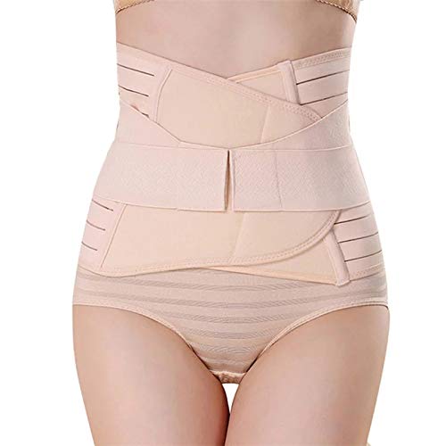 PLUMBURY® Postpartum Post Pregnancy Recovery Waist Trimmer Tummy Control Shapewear Belt, Free Size,Beige