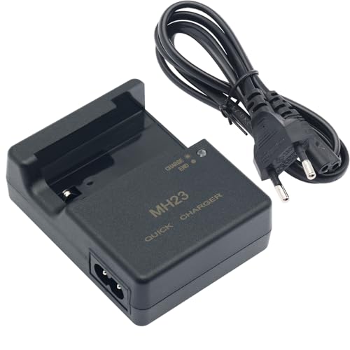 MH-23 Cargador rápido para Nikon: compatible con batería EN-EL9 EN-EL9a para cámaras réflex digitales Nikon D40 D40X D60 D3000 D5000