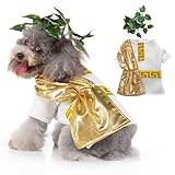 Roman Toga Dog Halloween Costumes, Pet Dog Costume Fashion Cosplay Clothes Dress Outfit for Small Medium Dogs Christmas Special Events Photo Props Dress up Accessories Small