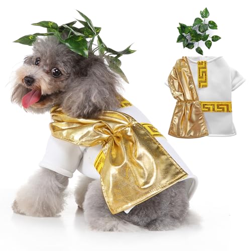 Roman Toga Dog Halloween Costumes, Pet Dog Costume Fashion Cosplay Clothes Dress Outfit for Small...