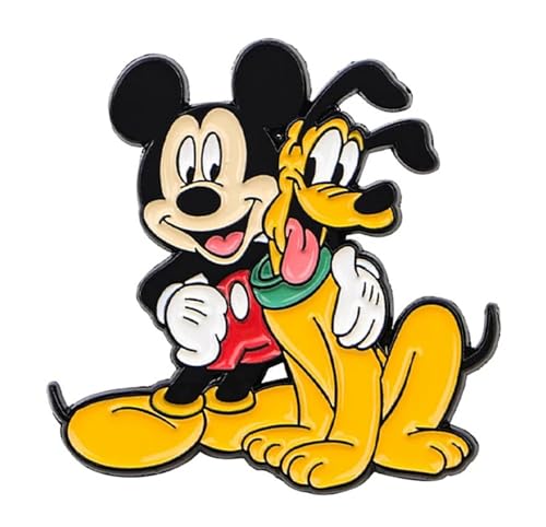 Mickey Cartoon Mouse and Dog Plutos Characters 1.22 Inches Tall Metal Enamel Pin