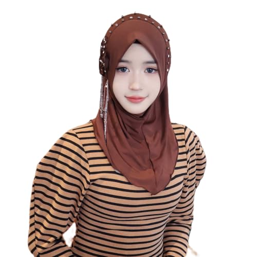 Honganda Fashion Women Hijab Head Scarf, Soft Muslim Instant Turbans Hijab Head Wrap Scarf Shawls Wrap for Muslim Women