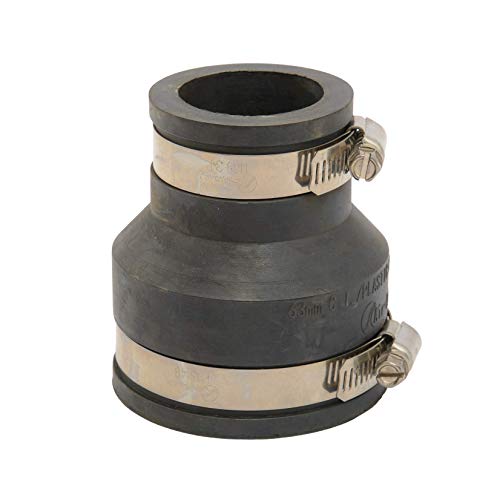 Air Aqua Flexible Gummireduzierung, Reduziermuffe, Rohrverbinder für PVC-Rohr, Manschette, Pool Verbindung (63 x 40 mm)