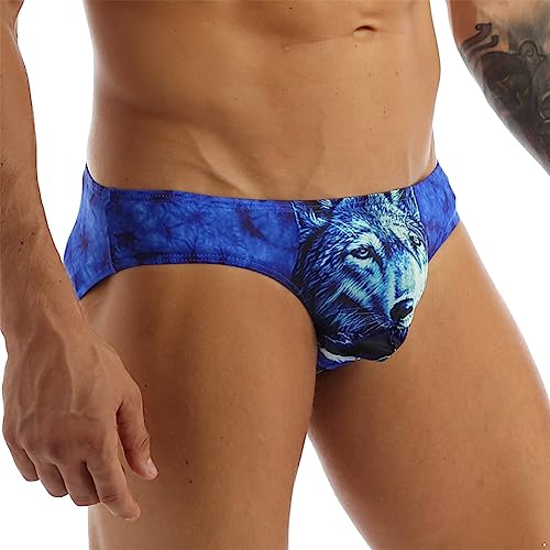 YiZYiF Men's Sexy Funny 3D Wolf Print Panties Lingerie Wild Briefs Underwear2