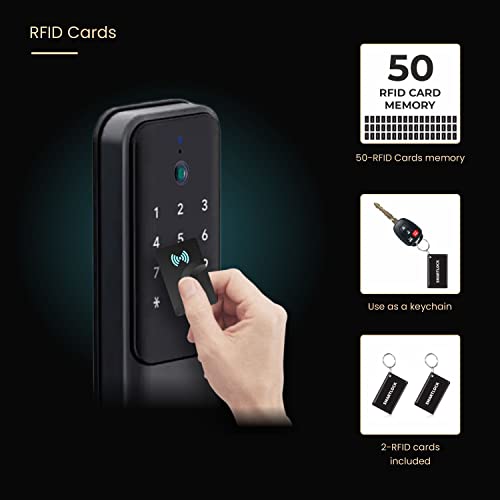 Image of Dorphin D2 Smart Lock Digital Door Lock with Video Intercom, Inbuilt Wi-Fi for Remote Unlock Using App, Fingerprint, RFID Card, PIN, Manual Key 3 Years onsite Warranty