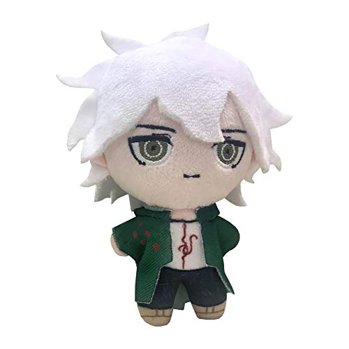 Plush Toy Nagito Komaeda Plush Anime Character Doll Soft Stuffed Collectible Figure Toy Decorations Halloween Birthday Party Kids Gifts 13cm/ 5.2in