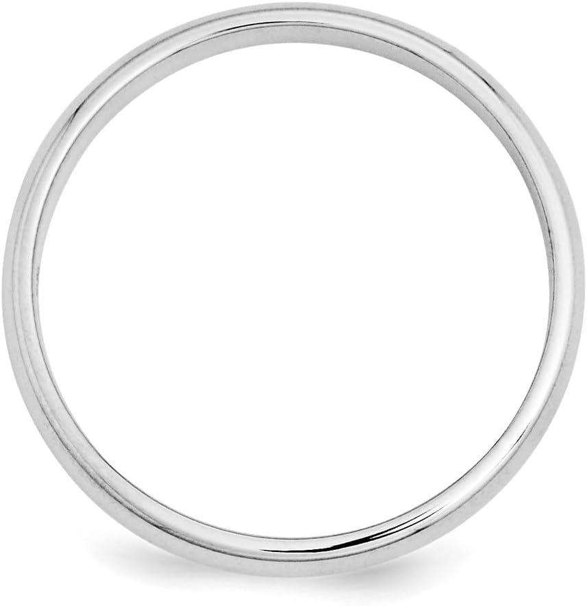 Diamond2Deal Platinum 3mm Half-Round Engagement Wedding Band Ring Size 7.5