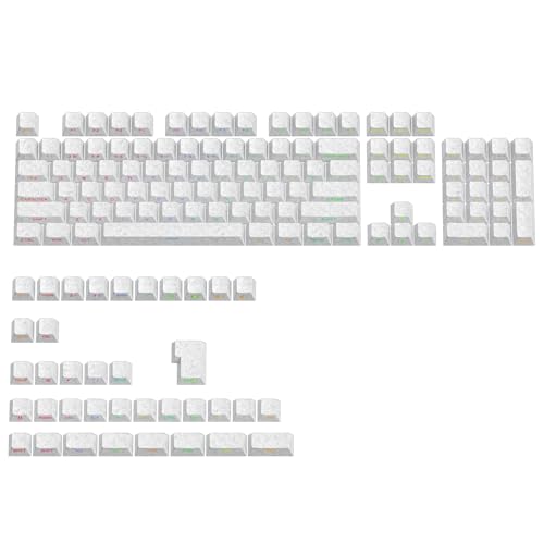 Image of Fogruaden PBT Keycaps Set, Cherry Profile Custom Keycap for Mechanical Keyboard Keycaps(CarbonWhite)