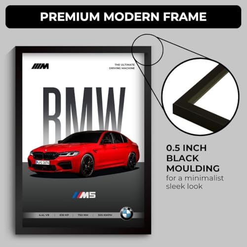Image of Funk You Store BMW M5 Poster | Framed BMW A4 Sized (31 x 23 cm) | Car Poster for Wall, Gift for Boys, Sportcar Frames | Car Posters for Wall, Bedroom, Hostel, Study Area, Hostel, Dorm (F 020)