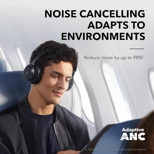Image of Soundcore by Anker, Space One, Active Noise Cancelling Headphones, 2X Stronger Voice Reduction, 40H ANC Playtime, App Control, LDAC Hi-Res Wireless Audio, Comfortable Fit, Clear Calls (Renewed)