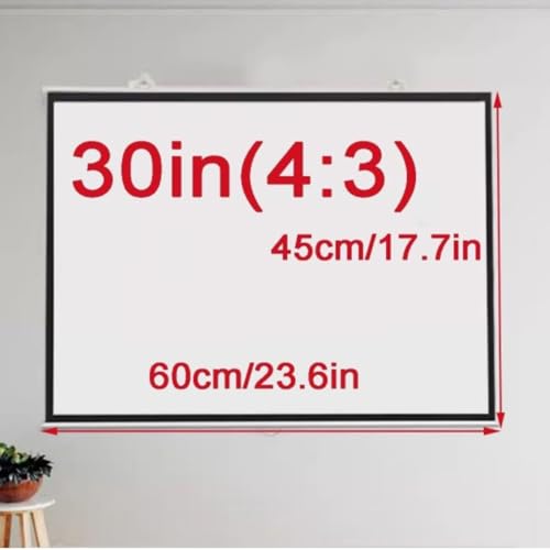 Pantalla Manual Portátil Para Proyector Pull Down HD miniatura 7