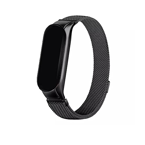 Pulseira Aço compatível Mi Band 5 com Fecho de metal Magnética Com Caixinha Premium da KEASYSTORE (P