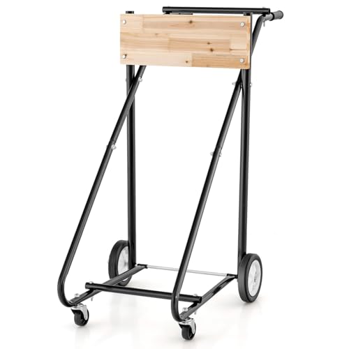 FANTASK Boat Motor Stand, Heavy Duty Engine Carrier, Sturdy Dolly for Motor Transportation, Outboard Engine Cart for Storage, Movable Motor Stand for Easy Carriage - Black