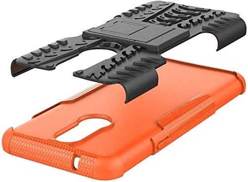 SKTGSLAMY Compatible with K40 Case,Xpression Plus 2,Solo,X4 2019 Case with HD Screen Protector,[Shockproof] Tough Rugged Dual Layer Protective Case Hybrid Kickstand Cover for LG Harmony 3 (Orange)