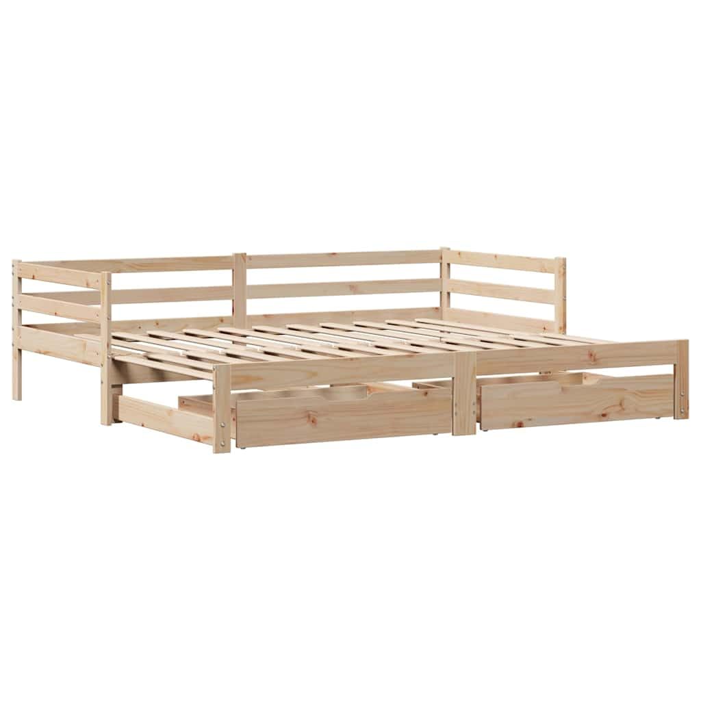 vidaXL Sofa rozsuwana z szufladami, bez materaca, 90x190 cm