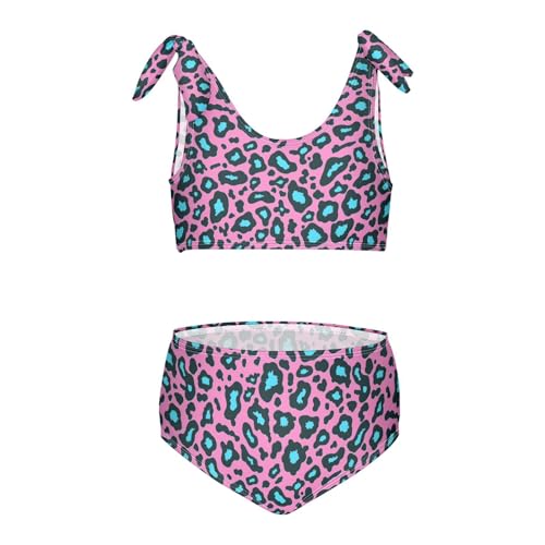 Wusikd Leopard Print Girls Swimsuits Two Piece Pink Swimwear Bikini Set for for Girls Size 3T