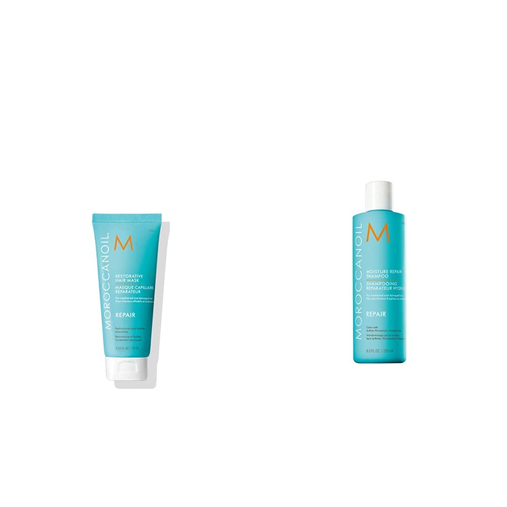 Moroccanoil Mascarilla Capilar Reconstituyente, 75ml & Champú Reparador Hidratante, 250ml