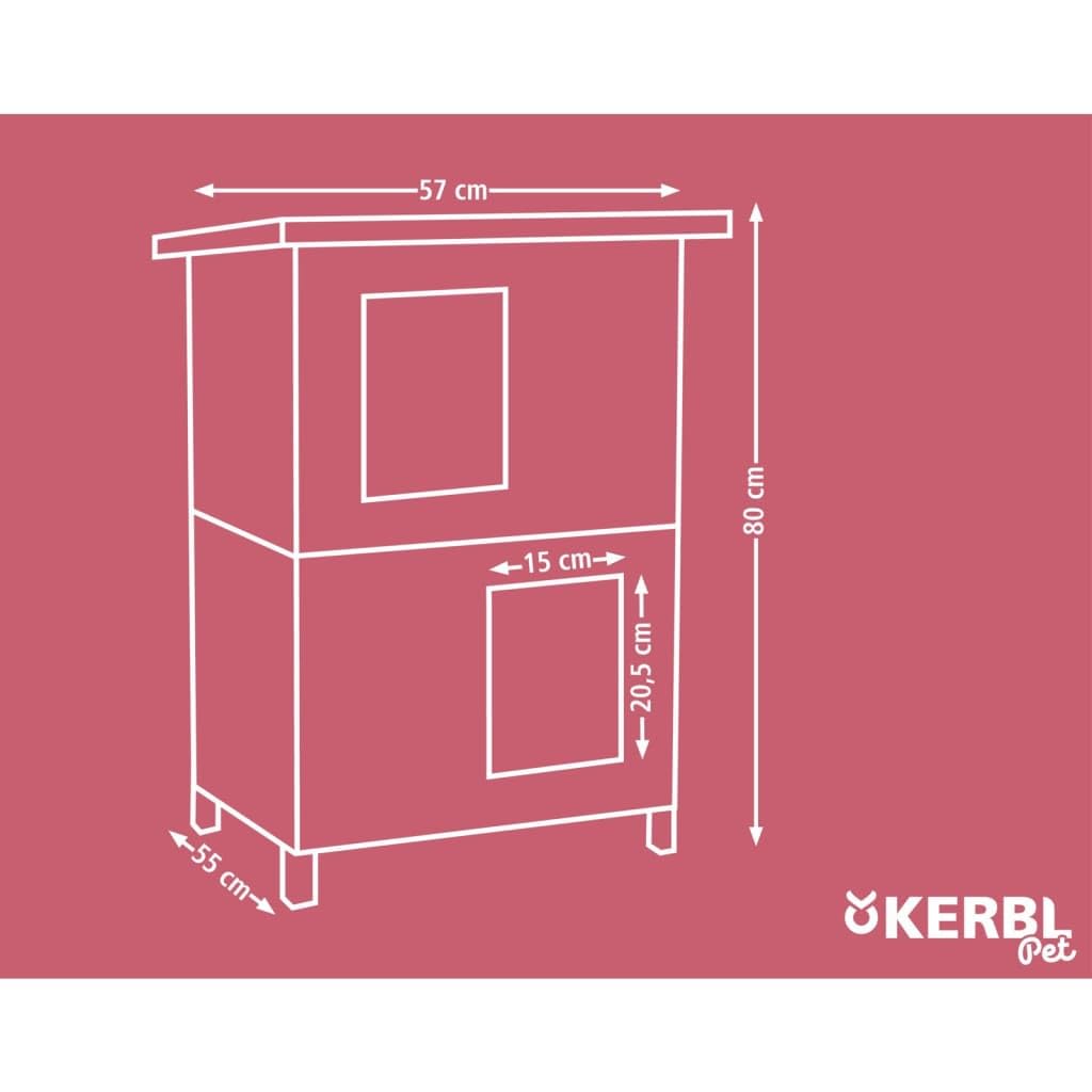 Kerbl Domek dla kota rodzinny szary/biały 57 x 55 x 80 cm