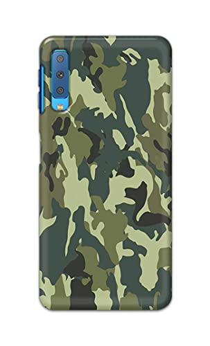Image of Printed Hard Back Cover Case for Samsung Galaxy A7 2018 Back Cover (Green Army Camouflage) -1803