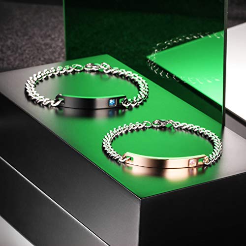 VIBOOS Bracciale Personalizzato con Incisione Nome...