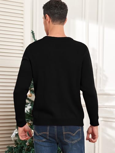 ZAFUL Men's Ugly Christmas Sweaters Long Sleeves Crewneck Knitted Xmas Sweaters Casual Snowflake Pullover Knitwear2