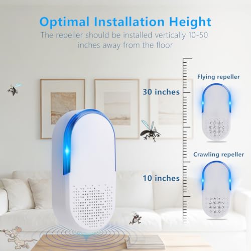 Image of 6 Pack 2026 Ultrasonic Repellent Indoor, Mouse Traps Insert Plug in, Pest Control Repellent Ant, Roach,Rodent, Mouse, Bugs, Mosquito, Spider, for Home, Office, Kitchen