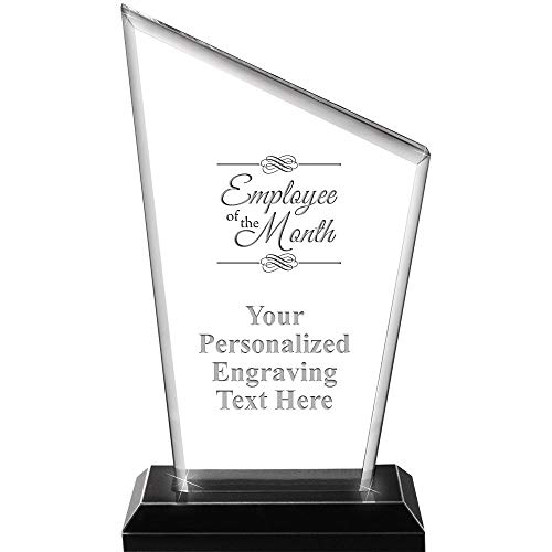 Crown Awards Employee of The Month Acrylics - 8" Peak Skyline Acrylic Award Employee of The Month Presentation Trophy, Custom Engraving Included