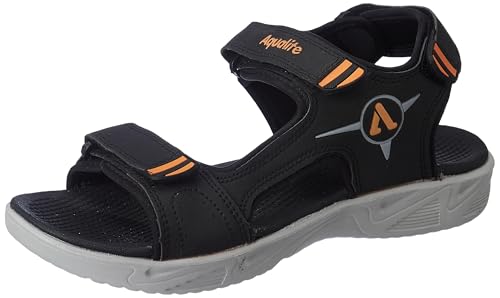 Aqualite Men MGS-2000 Sandal, Black/Orange, 8 UK/India (B0D95TJLRQ) Amazon Price History, Amazon Price Tracker