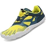 SAGUARO Kinder Barfußschuhe Jungen Aquaschuhe Mädchen Atmungsaktiv Traillaufschuhe Outdoor Schnell Trocknend Badeschuhe Gelb 33 EU