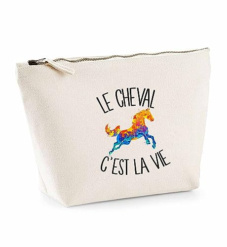 Trousse Cheval C'est la Vie | Pochette Toilette Maquillage Idée Sac Cadeau