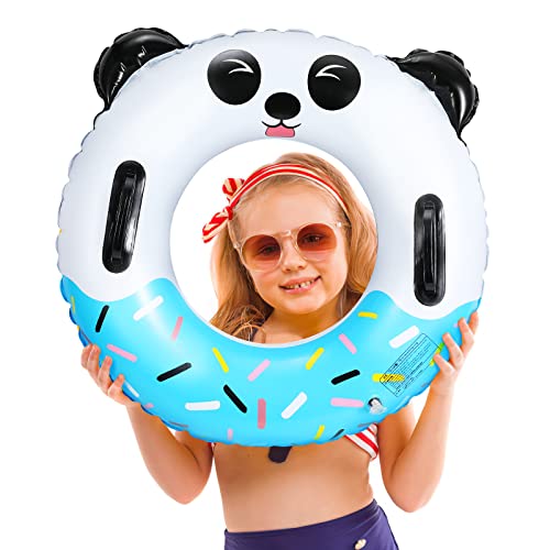 Vzzeport Panda Pool Float, Pool Tube With Handle, Inflatable Pool Ring, Swimming Tubes For Kids Summer Outdoor Beach Party Decoration, Blue White #TOP24