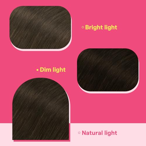 Image of Ve Sunny Hair Tape in Hair Extensions Chocolate Brown | Hair Tape Extensions,18Inch 50g 20Pcs,Silky Smooth,for Daily Wear