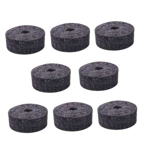 Mikinona 8-piece Bass Kick Drum Mute Pads Drum Cymbal Felt Pad Felt Washers for Instrument