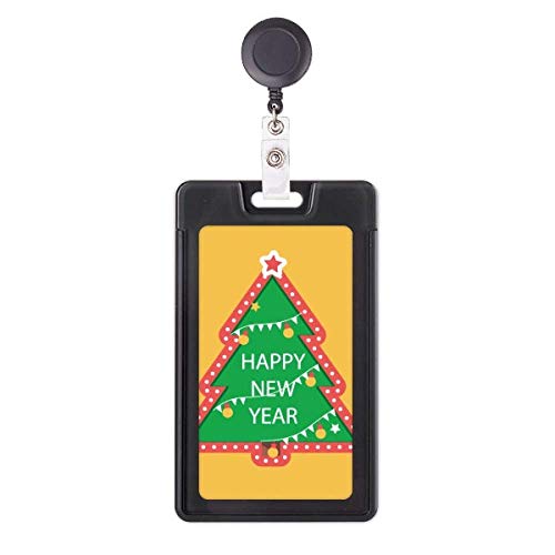 Porte-badge rétractable sapin de Noël avec cordon extensible robuste
