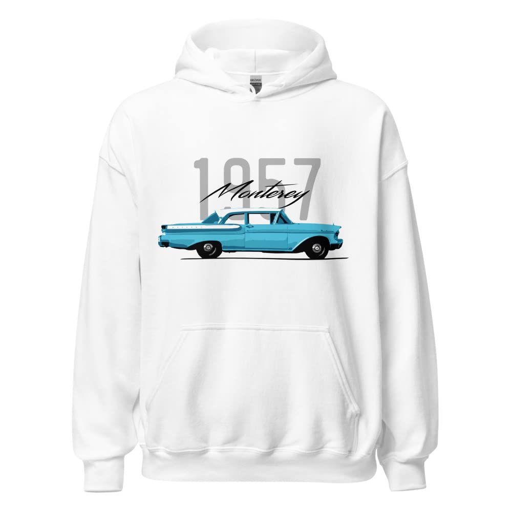 1957 Monterey antyczny amerykański samochód motoryzacja nostalgia graficzna bluza z kapturem pulower bluza | sweter miłośnika samochodów