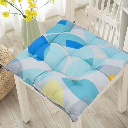 Image of COZY FURNISH Microfiber Cotton Chair Pads with Four Corner Ties 16x16(Inches) 41X41(CM) Square, Pack of 2 | Extra-Comfortable & Soft Seat Cushions | Ergonomic Pillows
