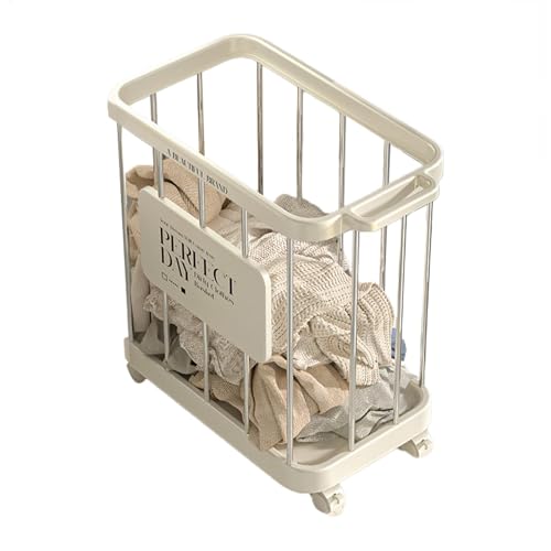 Cestino per vestiti sporchi, cestino portaoggetti per vestiti sporchi, organizer per bidoni della spazzatura portatile con ruote, cestino per biancheria sporca, cesto per biancheria arrotolabile,