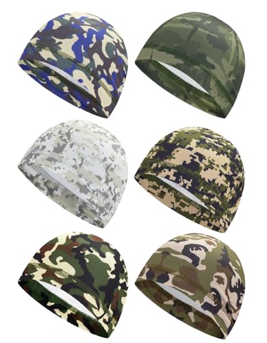 Image of Skull Caps Beanie Hats Under Helmet Liner Cycling Cooling Running Sweat Wicking Skullcap Cap Fits Motorcycle Helmets for Men