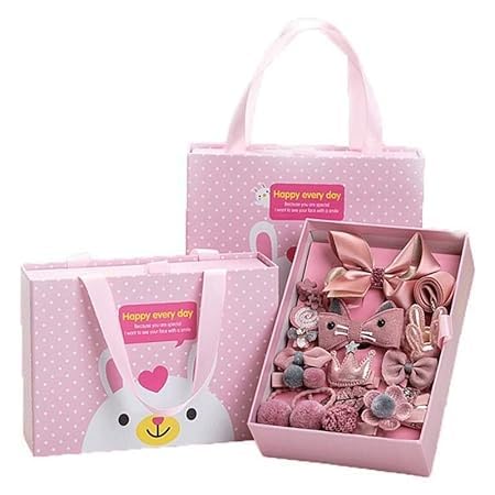 Image of Head Wear Accessories 16 Items Combo Pack For Baby Girls /Toddlers Children's Suit Baby Princess Hair Clips Small Safety Clip For Bhaiya Bhabhi Sister Raksha Bandhan Rakhi Gift Hamper Gift Box