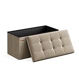 SONGMICS Mazie Collection ULSF047R01 - Banco otomano plegable de almacenamiento de 30 pulgadas, para sala de estar
