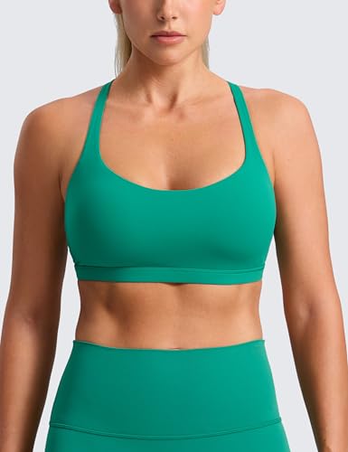 Image of CRZ YOGA Naked Feeling Strappy Sports Bras for Women - Criss Cross Back Wireless Padded Cami Yoga Workout Top