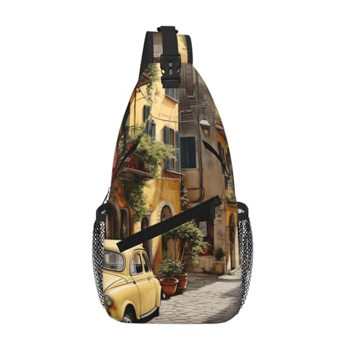 Sac à bandoulière léger imprimé italien de rue pour vos voyages à pied