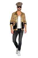 WILBERS & WILBERS 5922-80er / 90er Jahre Partyjacke für Herren, Leoparden Print, Trainingsjacke für Karneval